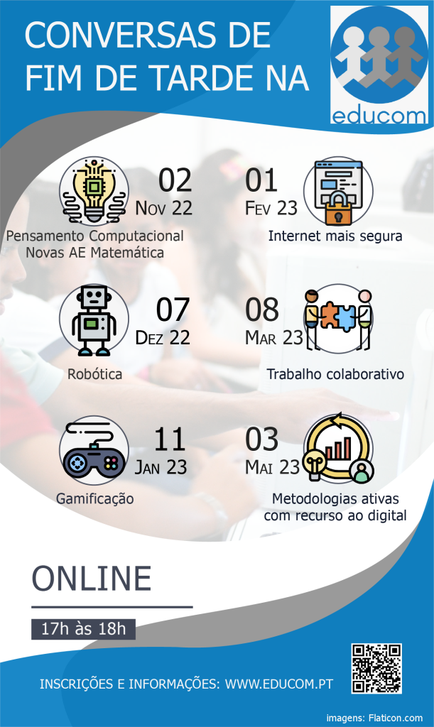 Cartaz das Conversas de fim de tarde na Educom